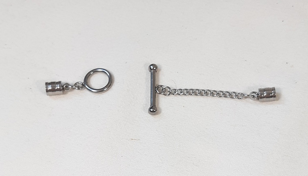 Appr&ecirc;ts bijoux: fermoir T m&eacute;tal avec embouts