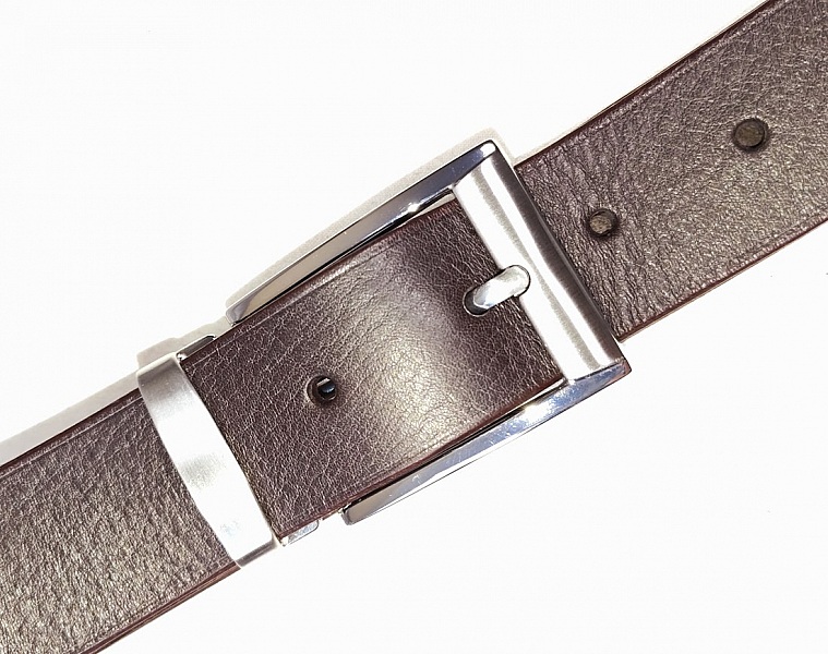 Ceinture cuir marron fonc&eacute; pour Lui