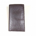 Porte feuilles porte cartes cuir marron fonc&eacute;