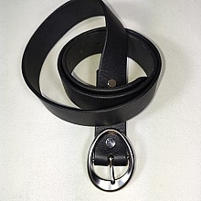 Ceinture cuir noir boucle ovale