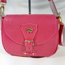 Fuchsia pink kornet koskind taske